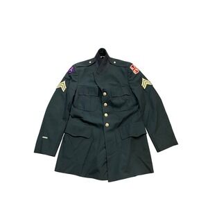 US Army Mens Green Dress Uniform Coat Jacket 41L Derossi